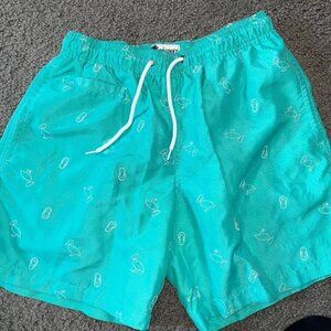 TRUNKS SURF & SWIM CO Vintage Palm Springs Swimsuit Flip Flops & Pelicans Small